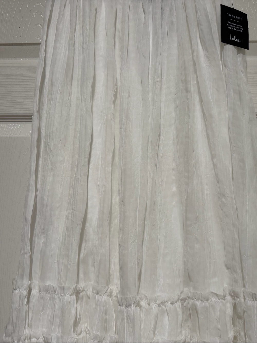 NWT Lulus Sunny Baby White Smocked Tiered High-Waisted Midi Skirt Size Small - Picture 6 of 13